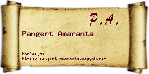 Pangert Amaranta névjegykártya